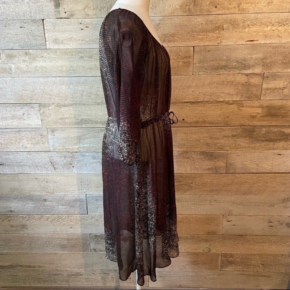 Club Monaco sheer snake-print silk dress in size 0 - Picture 4 of 11